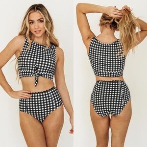 Lime Ricki gingham swimsuit